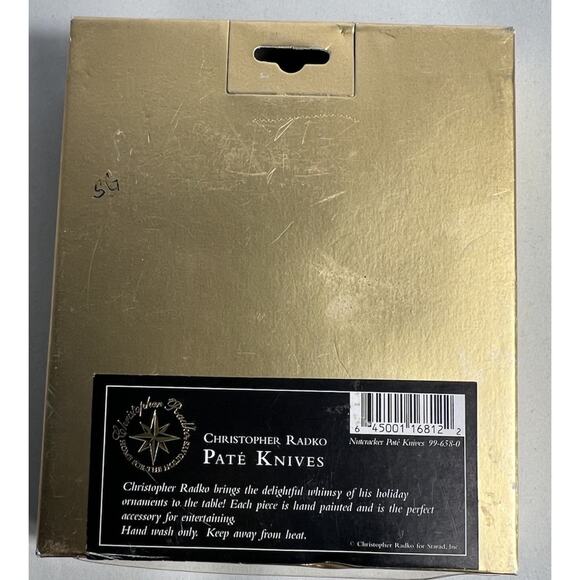 Vintage Christopher Radko Nutcracker Cheese Pate Spreaders Set Of 4 Holiday - Picture 3 of 5